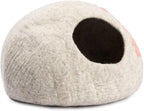 Luxurious Merino Wool Cat Cave - Foldable Hideaway Pod for Indoor Cats - Premium Felt Kitten Pet Enclosure - Covered Cat House for Ultimate Cozy Comfort by Woolygon (Paw)