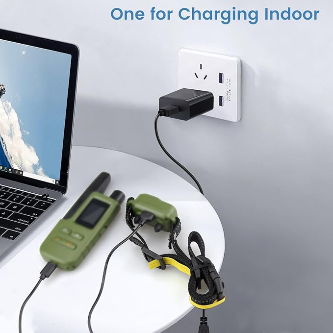 2-Pack Dog Training Collar Charger for Jugbow Shock Collar, 2-in-1 Magnetic and USB C Charging Cable with Power Adapter