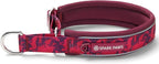 Spark Paws Martingale Dog Collar – Cushioned Slip-On Training Collar, Heavy Duty, Safety-Tested No-Buckle Collar for Medium & Large Dogs - Fuchsia Camo - E