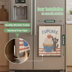 Decorative Wall Art Cat Scratcher, BC Grade Cardboard Framed 13"x17" Dust-Free Vertical Scratching Post, No-Drill Wall Mount (Renter-Friendly), Durable Cat Toy & Home Decor (Cherry) (Cherry)