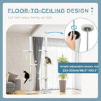 Sturdy Floor to Ceiling Cat Tree with Multiple Perches, Scratching Posts, and Interactive Toy Elements for Active Felines