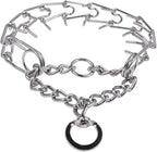 Darkyazi Durable Pinch Collar Stainless Steel Dog Adjustable Pet Training Collar for Medium Large Dogs (Small (Pack of 1), Silver)