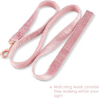 Bubblepup Velvet Dog Collar and Leash Set, Dog Collars for Small Medium Large Dogs Leash for Training & Walking