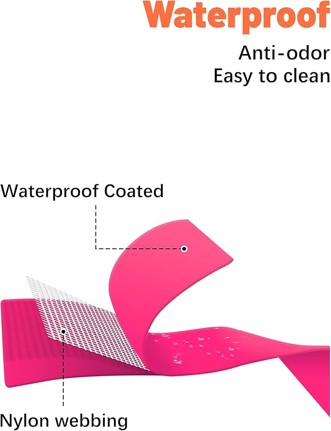 Waterproof Martingale Collar for Dogs,Easy to Clean Dog Collars with Safety Quick Release Buckle,Rubber Collar for Medium Large Dogs Walking Training (Pink, M (16.5-20.8inch))