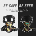 BARKBAY No Pull Dog Harness Front Clip Heavy Duty Reflective Easy Control Handle for Large Dog Walking(Desert camo,XS)