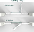 Babelio Auto Close Baby Gate with Cat Door,29-43" Metal Gate for Doorway,Stairs, House,Easy Walk Thru with Pet Door,Includes 4 Wall Cups and 3 Extension Pieces,White