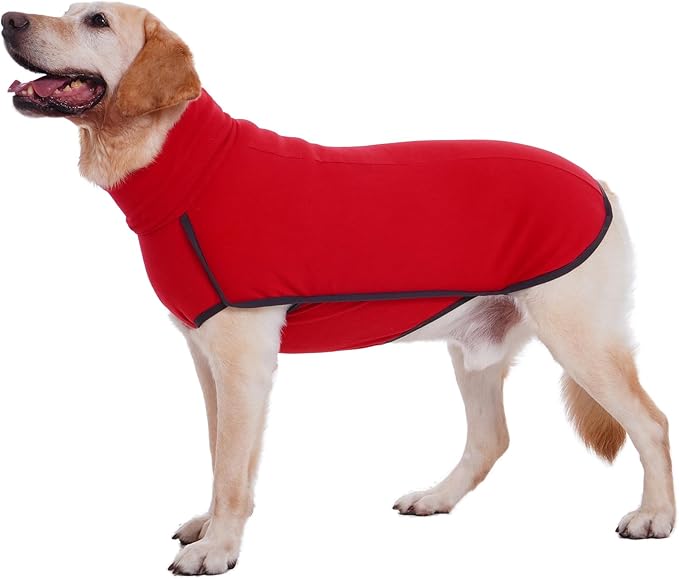 ROZKITCH Dog Winter Coat Soft Pullover Pajamas, Pet Windproof Warm Cold Weather Jacket Vest Cozy Jumpsuit Apparel Outfit Clothes for Xmas Walking Hiking Travel Sleep BRed 4XL
