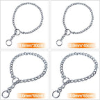 1-Pack Chain Choker Collar for Dogs, Metal Slip Link Training Dog Collar Martingale Heavy Duty Puppy Collars for Small Medium Large Big XL Breed Dogs, Silver XL