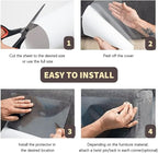 Leo’s Paw Furniture Scratch Protector Couch Cat Scratch Deterrent Guards Anti-Scratch Repellent Mat for Couch Sofa Scratch Training Adhesive Transparent & Discreet 18x12 inch Plastic Shields (8-Pack)