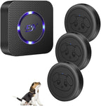 EverNary Dog Door Bell, Wireless Doggie Doorbells for Potty Training,Dog Bells to Go Outside, Dog Bells with Waterproof Touch Button, Dog Bell with 1 Receiver and 3 Transmitters, Black