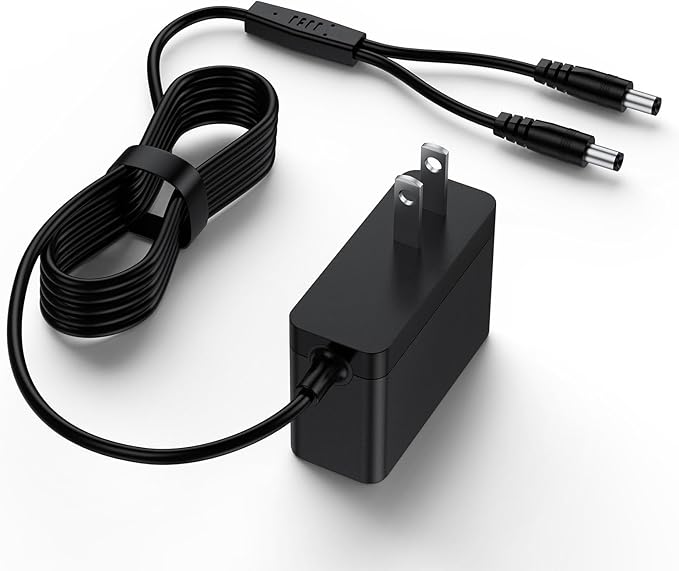 Dual Lead Charger Compatible with Educator 300 400 Series Training Collars Remote Dog Power Adapter Replacement 5V 1A Charging Cord Supply Black 1.5m