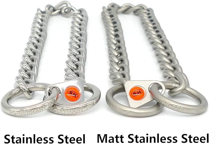 Herm Sprenger - Matt Stainless Steel Scratch Resistant Dog Training Collar - Round Links Slip Chain - Small Medium Large Dogs - Professional Training Collar - Made in Germany (18 inches (45 cm))
