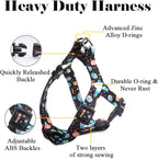 QQPETS Dog Harness Leash Set Adjustable Heavy Duty No Pull Halter Harnesses for Small Medium Large Breed Dogs Back Clip Anti-Twist Perfect for Walking (M(19"-26" Chest Girth), Space)