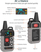 Citronella Dog Training Collar with Remote, 4 Modes Beep/Vibration/Spray/Spray Enhancement, Humane Safe Rechargeable Dog Bark Collar, IPX6 Waterproof Spray Collar, Range 300m 【Only Work with Remote】