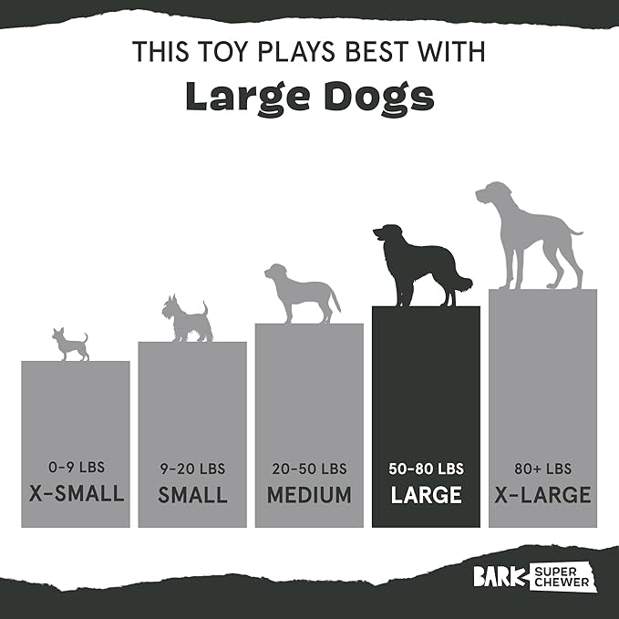 Barkbox Tug Measure Durable Dog Toy, Perfect for Strong Chewers and Interactive Play - Large