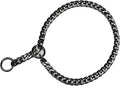 Stainless Steel P Chock Metal Chain -JYHY Dog Necklace Collars Walking Training Pet Supplies for Small Medium Large Dogs (Black, 28" (Fits Neck 24" to 26"))