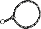 Stainless Steel P Chock Metal Chain -JYHY Dog Necklace Collars Walking Training Pet Supplies for Small Medium Large Dogs (Black, 28" (Fits Neck 24" to 26"))
