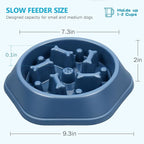 UPSKY 2PCS Slow Feeder Dog Bowl Anti-Chocking Slower Feeding Dog Puzzle Bowls, Interactive Bloat Stop Dogs Food Bowl Dishes Non-Slide Lick Treat Bowl for Small Medium Dogs (Blue+Green)