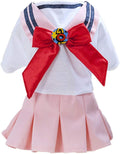 Tangpan Bow-Knot Student Cosplay Pet Costume Dog Skirt Camp Dress(Pink,S)