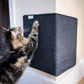 Shaidy Cat Scratch Wall Pad 24x15” - Corner Wall Scratcher for Cats, Self-Adhesive Cat Scratcher for Indoor Cats, Prevents Furniture Scratching, Cat Scratching Mat, Modern Dark Gray Design