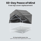 42” Outdoor Dog House for Large Breeds, Durable Large Dog Shelter with Weatherproof 600D PVC Canopy, Breathable 2x1 Textilene Fabric Elevated Dog Bed, XL Dog Kennel for Outside Use