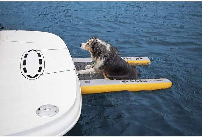 SOLSTICE Inflatable Pup Plank, Dog Water Ramp for Boats & Docks, Mini, 30 lb Capacity - Floating Platform for Pets for Lake, River, Beach & Swimming Pool, Includes Pump, Patent-Protected Design