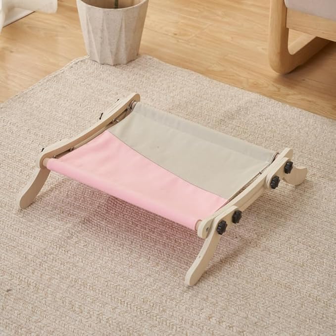 Cat Window Perch, No Screws Easy to Adjust & Assemble, Adjust Wooden Seat for Kitten Bedside Windowsill, Wooden Cats Furniture