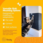 Shaidy Cat Scratch Wall Pad 24x15” - Corner Wall Scratcher for Cats, Self-Adhesive Cat Scratcher for Indoor Cats, Prevents Furniture Scratching, Cat Scratching Mat, Modern Dark Gray Design