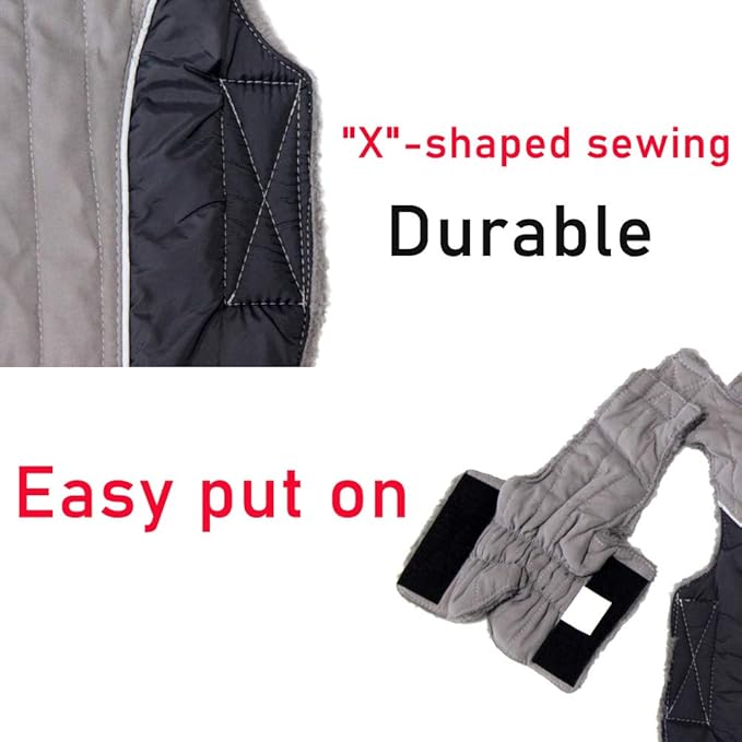 Fleece Dog Hoodie for Small Medium Dogs Super Warm Puppy Jacket for Cold Winter Dog Coats,Grey M