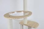 Premium Wood Cat Tree with Large Cat Condo Sisal Scratching Posts Wood Ladder and Clear Perch 165cm Height Sturdy Construction for Large Cats Simple Home Assembly