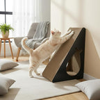 2-in-1 Set: 9.45" 6-Sided Cat Scratcher Post for Indoor Cats, Reversible Triangle Cardboard Scratching Pad with Bonus Small Scratch Pad, Durable Furniture Protector for Kittens & Senior Cats
