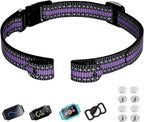 Aikko Collar Replacement Strap, Universal Dog Training Receiver, Reflective Adjustable Nylon GPS Ecollar, Durable Collar Band with Secure Buckle for Large Medium Small Dogs, Purple