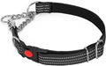 Martingale Collars,Reflective Dog Collar,Side Release Buckle,Adjustable Chain Training Pet Collars (Black, M,Neck 13"-20")