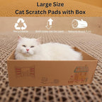 Cat Scratch Pad with Box 5 in 1, Cardboard Cat Scratcher, Cat Scratcher Cardboard, Scratching Pads for Indoor Cats, Cat Scratching Post Reversible Cat Scratching Board (5 Pack with Box)