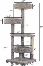 Maykoosh Artisanal Abode Sturdy Tower with Beds - 30" L x 29" W x 54" H, for All Breed Sizes for Scratching, Climbing, Cuddling, Extra Thick Base Speckeled/30 L x 29" W x 54" H