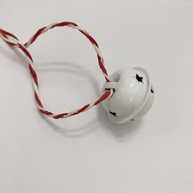 50 Pieces Small Bells for Crafts, 1 Inch Jingle Bells Little Bells for Crafting Dog Training Doorbell Cat Collar Christmas Tree Wedding Decorations (White)
