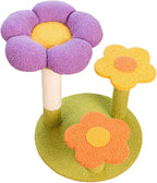 Flower Cat Tree Tower Cat Climbing Frame Sisal Wrapped Cute Cat Tree Multi-Function Small Cat Tower 3 Layer for Playtime and Relaxation