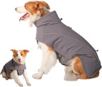 Dog Coat Warm Dog Winter Coat Waterproof Dogs Jacket with Reflective Pet Fleece Vest Zip-Up Cold Weather Coats for Large Dogs Turtleneck Windproof Coats (Grey,Small)