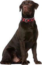 Red Plaid Print Martingale Collar, No-Slip Escape Proof Choke No Pull Soft Nylon Training Dog Collars for Small Medium Large Breed Pet Dogs, S