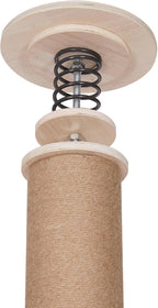 Floor-to-Ceiling Cat Tree, Adjustable Height 100.4-104.3" Wooden Cat Climbing Tower for Indoor Cats, Cat Condo with Jumping Platforms & Scratching Post, Holds 20kg/44.1lbs