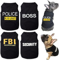 Dog Shirts 4 Pack Cat Apparel Costumes for Cosplay，Breathable Pet T-Shirts，Summer Clothes K9 Security Boss FBI Vest for Dogs Puppy Boy Girl (S, Black)
