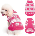 KOOLTAIL Cable Knit Valentines Dog Sweater Turtleneck, Cold Weather Pullover Classic Knitwear, Snowflake Pattern Thick Warm Winter Pet Clothes, Dog Sweater for Small Medium Large Dogs Girl, Pink S