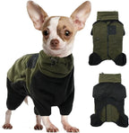 DENTRUN Small Dog Winter Coat, Warm Fleece Jacket with Removable Turtleneck, Dog Cozy Sweater for Puppy Cold Weather, Windproof Costume, Soft Woolly Pajamas