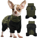 DENTRUN Small Dog Winter Coat, Warm Fleece Jacket with Removable Turtleneck, Dog Cozy Sweater for Puppy, Cold Weather Outfit, Windproof Costume, Soft Woolly Pajamas
