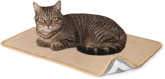 Cat Scratching Mat Sisal, Sisal Fabric Large Pet Scratching Pad for Indoor Cats with Adhesive Hook Loop Tape, Cat Scratching Rug Wall Scratchers (1pcs(11x13.8in))
