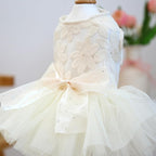 Fashion Sweet Puppy Dog Blingbling Princess Skirt Pet Dog Lace Cake Camisole Tutu Dress C-White S