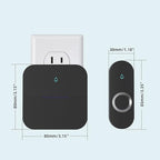 AIDA Lighted Wireless Doorbell, Home Waterproof Doorbell 1,000ft Range, 5 Volume Levels with 58 Doorbell Chimes & LED Flash (Black, Doorbell with 2 transmitters & 2 Receivers)