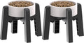 CZPET Dog Bowl Stand with Adjustable Width [2 Pack, Stand Only], Elevated Pet Water & Food Bowl for Medium Pets, Stable and Anti-Slip Raised Bowl