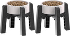 CZPET Dog Bowl Stand with Adjustable Width [2 Pack, Stand Only], Elevated Pet Water & Food Bowl for Medium Pets, Stable and Anti-Slip Raised Bowl