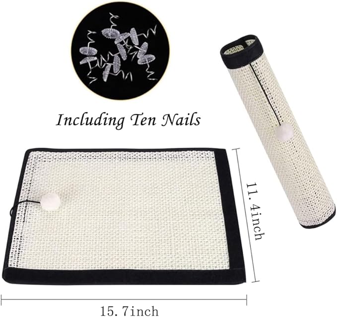 Cat Scratch pad Sofa Protector, Natural sisal Sofa Protector, Anti Scratch pad Furniture Protector, Sofa Protector, Bed Furniture Corner Protector, and Anti Scratch Protector (15.7"×11.8”-S)